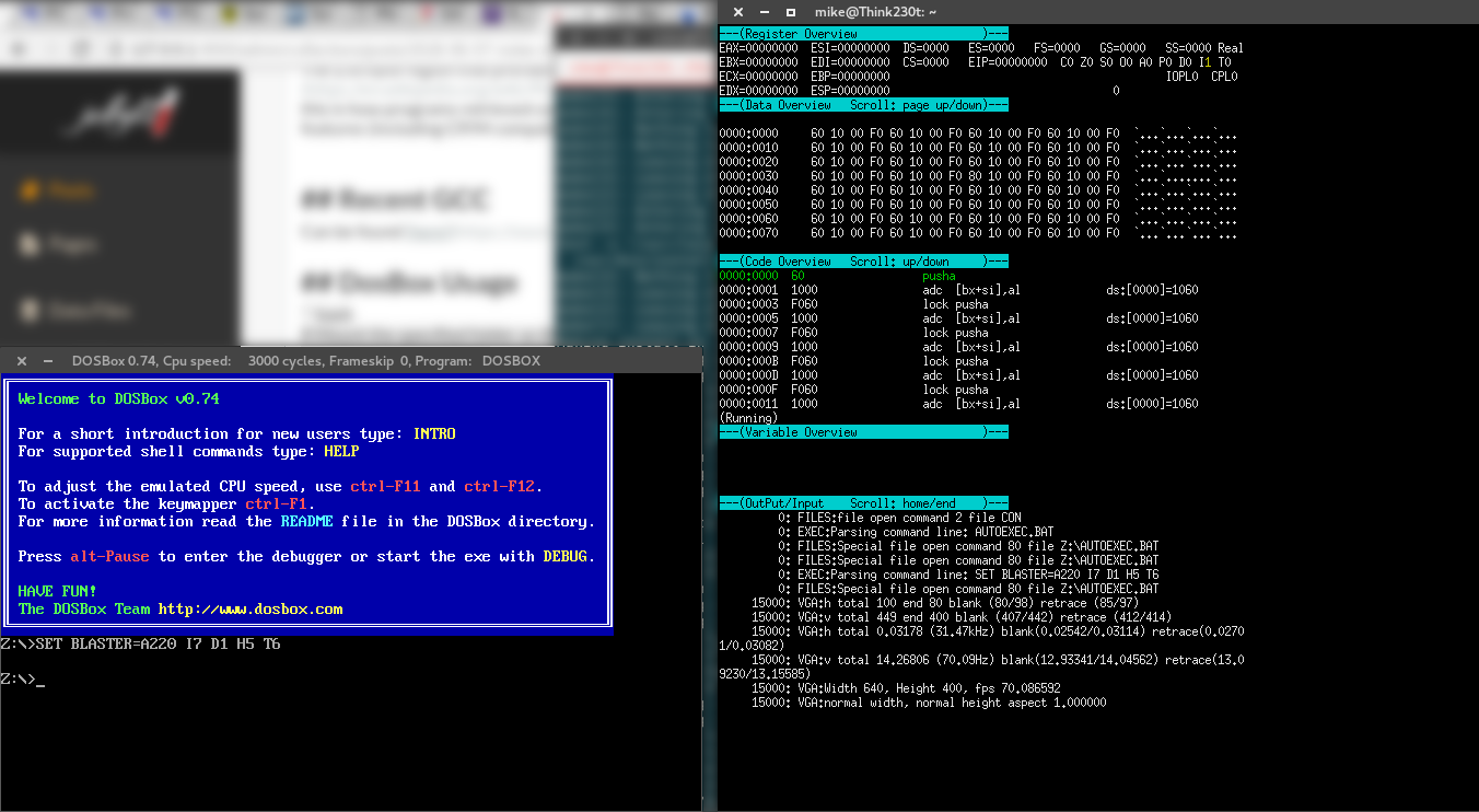 dosbox debugger log port